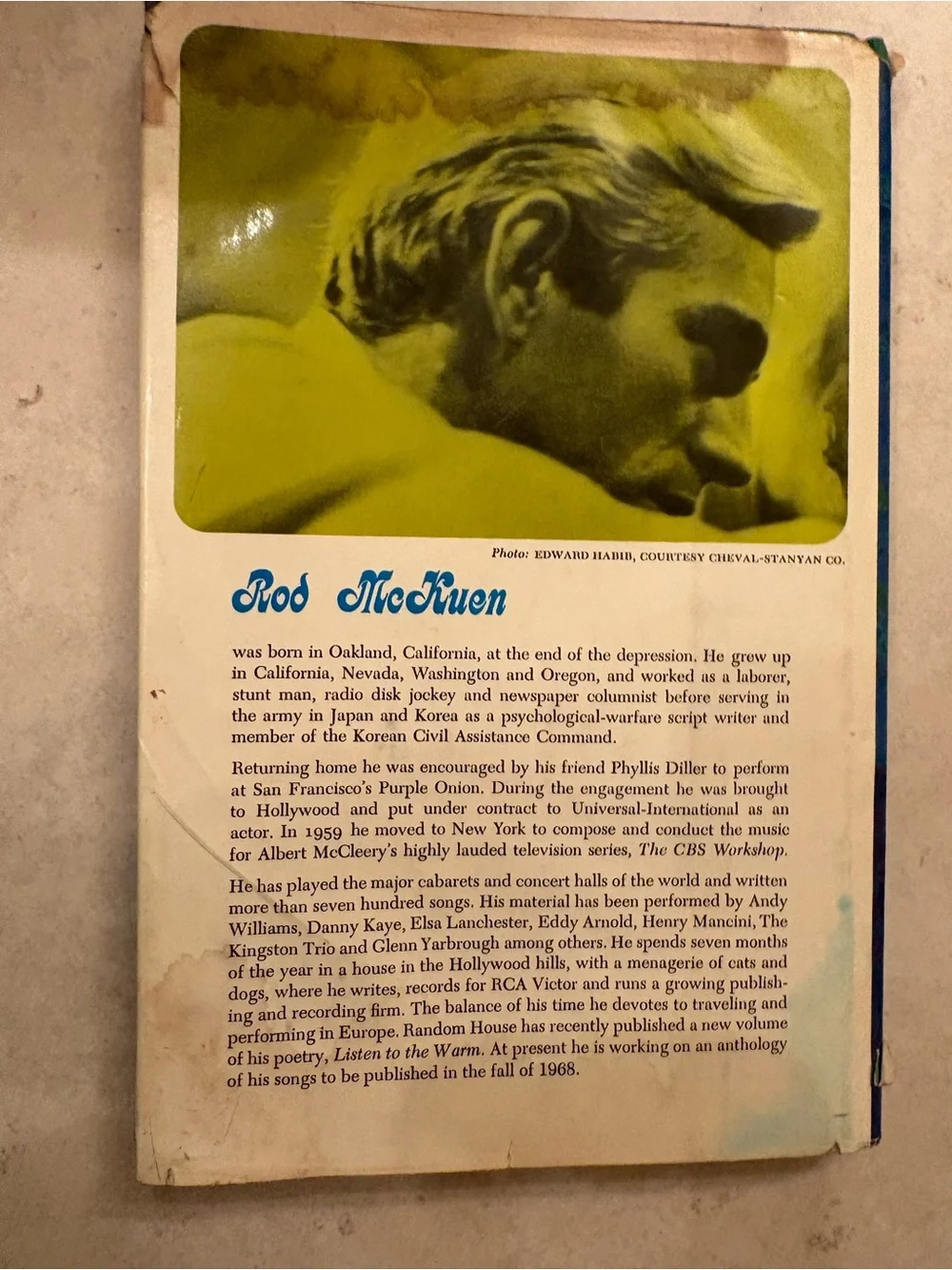 Rod McKuen Stanyan Street & Other Sorrows - Blue Hardcover Journal/Notebook